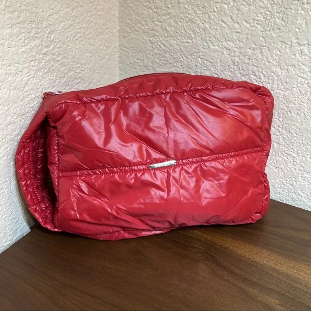 Anorak Cosmetic Organizer‎ Quilted Clutch Travel Bag Lightweight Red Excellent